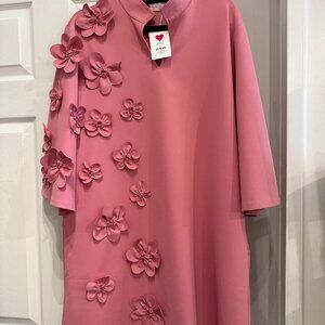 O/S Caryn Lawn Pink Applique Short Dress